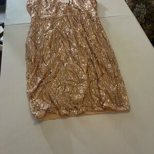 Grace Karin Champagne Sequin Mini Dress